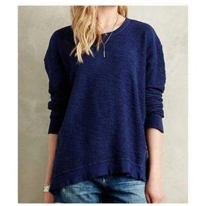 Anthropologie Left Of Center Navy Blue Top